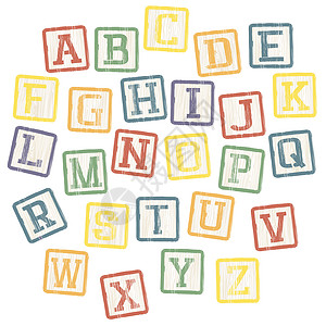 收集婴儿区块字母 矢量 EPS8图片