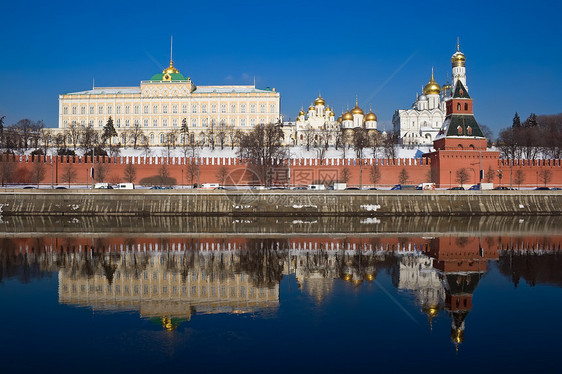 莫斯科教会中心蓝色圆顶旅游建筑学历史大教堂旅行首都图片