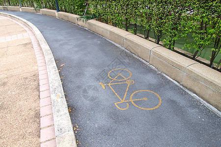 公园中的自行车通道运输旅行花园运动交通街道城市路面路线环境图片