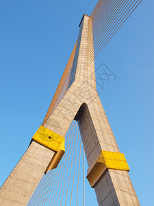 泰籍Bangkok泰国8号大桥Rama 8号基础设施国王城市纪念碑交通构造街道电缆建造旅行图片