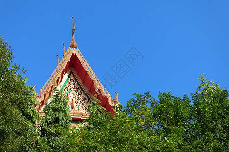泰国佛教修道院屋顶图片