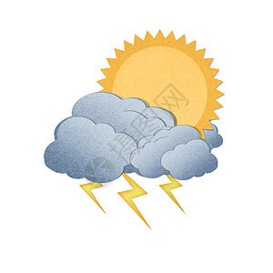 白底有雨的灰色回收纸面太阳天气太阳工艺卡片孩子蓝色软垫依恋记事本材料图片