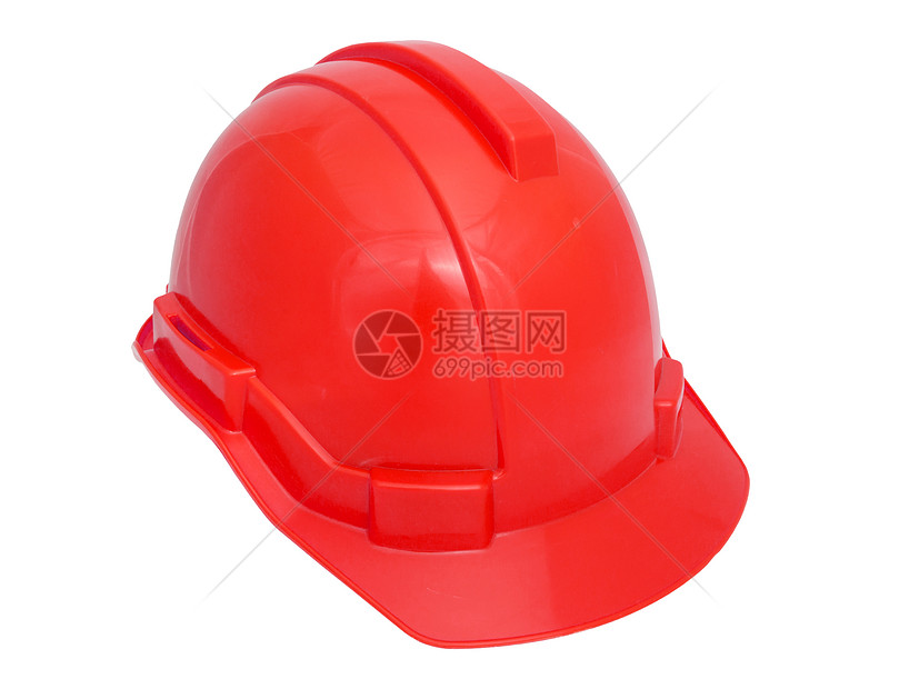 白上隔离的红色安全头盔安全帽生活员工工具工作工程师小路头饰剪裁帽子图片