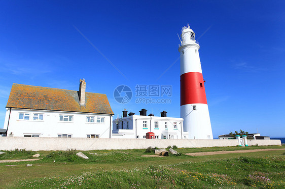 波特兰比尔光楼天空蓝色遗产海岸线白色海洋支撑地标警告岩石图片