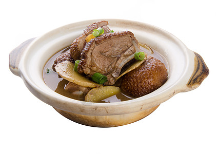 以中国炖鸭为食食物午餐洋葱酱料桌子香菜油炸烹饪平底锅美食图片
