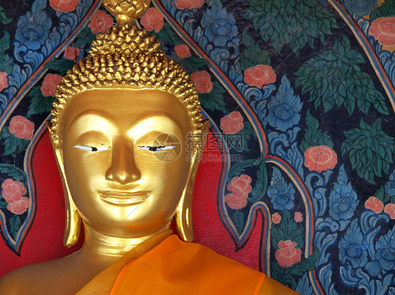 泰国佛像雕像上帝精神地标宗教艺术历史佛教徒建筑蓝色天空图片