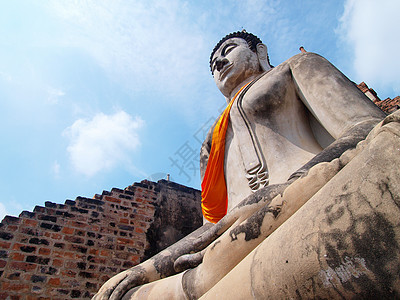 泰国的佛像文化历史连体佛塔天空建筑寺庙遗产雕像精神图片