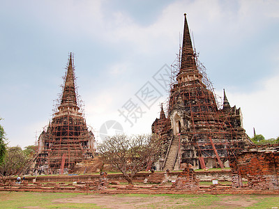 泰国寺的塔达历史寺庙地标旅行蓝色建筑学旅游祷告城市文化图片