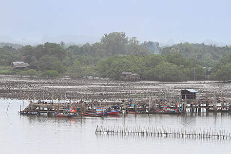 泰国壳鱼养殖场风景热带旅行航海漂浮海景渔夫入口海洋牡蛎图片
