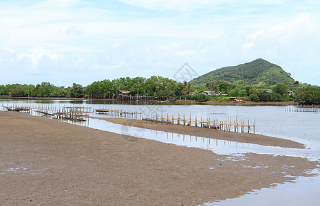 泰国壳鱼养殖场牡蛎漂浮渔夫海洋旅行航海热带海景渔业风景图片
