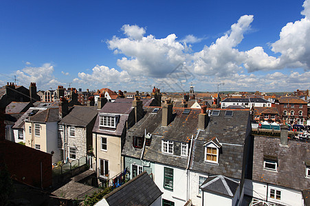 英格兰海滨小屋绿色天空植物晴天蓝色英语住房阳台旅行房子图片