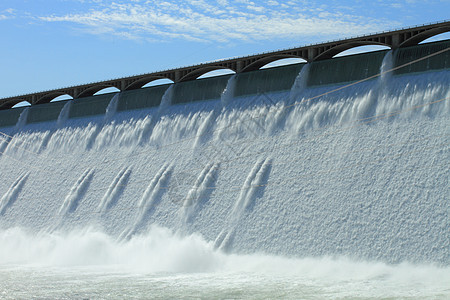 大库莱埃水电大坝发电机薄雾古力坝力量流动溢洪道瀑布电力涡轮水坝图片