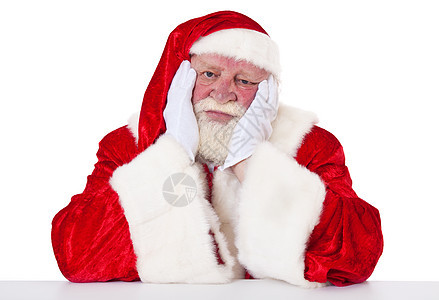 圣诞老人男人传统时候白色戏服老年外观图片