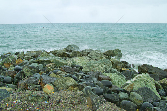 海天空地平线海洋团体场景热带海浪蓝色岩石海岸图片