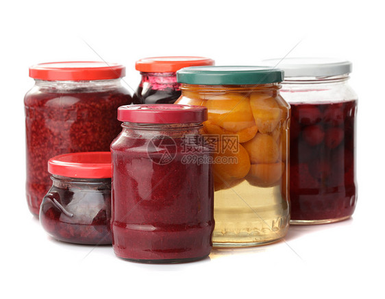 甜食保护区桃子蜜饯食品宏观玻璃水果红色浆果用具甜点图片