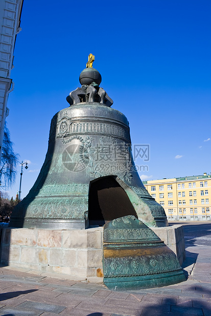 莫斯科克里姆林宫最大的沙皇贝尔天空旅游遗产地标洋葱观光宗教大教堂纪念碑正方形图片