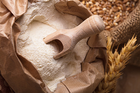 饭食在麻袋中面包种子谷物收成乡村烹饪农场白色季节小麦图片