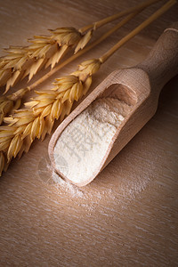 用勺子煮饭乡村种子棕色谷物面粉农场面包小麦收成烹饪图片