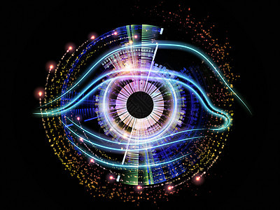 技术学生作品眼睛瞳孔手表圆形中心插图虚拟现实鸢尾花辉光图片