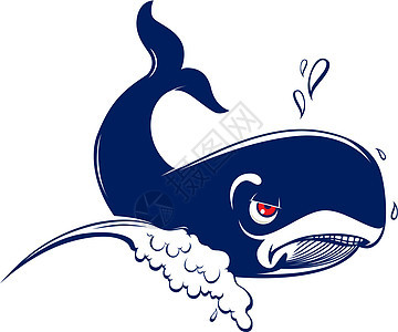 卡通鲸鱼驼峰愤怒自由哺乳动物潜水动物群卡通片海洋生物野生动物图片