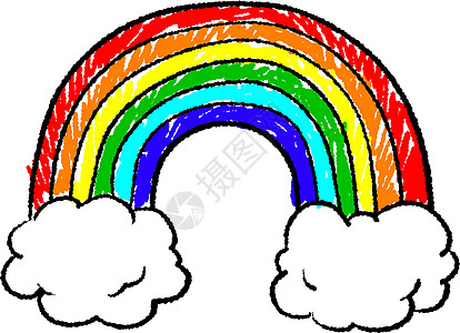 色彩多彩的彩虹矢量草图图片