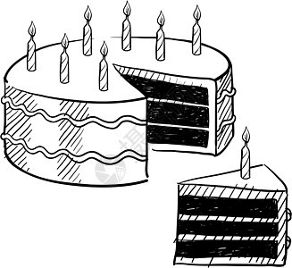 生日蛋糕矢量草图图片