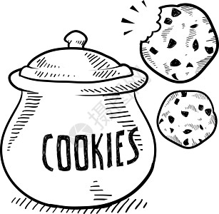 Cookie 罐头矢量草图图片