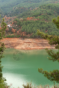 太阳湖的视野高度空气公园松树蓝色旅行风景旅游生态环境图片