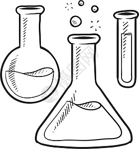 科学实验室水杯草图图片