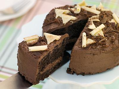 维多利亚斯海绵巧克力切片食物生日烘烤糖果烹饪甜点厨艺食品蛋糕片水平图片