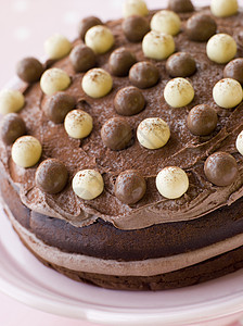 马耳他巧克力蛋糕儿童餐厨艺孩子们蛋糕食物海绵可可庆典盘子甜点图片