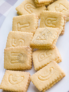 饼干小吃字母厨艺食谱甜食奶油食物烹饪糖果孩子们图片