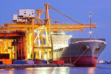 工业集装箱货物货船进口货运贮存卸载贸易商业油船蓝色衬垫出口图片