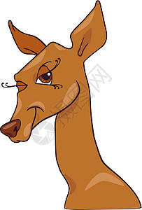 可爱的 doe 或 Roe 漫画字符生物快乐棕色香椿哺乳动物森林女性鱼子野生动物眼睛图片