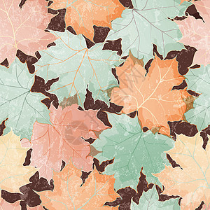 树叶结实无缝的壁纸季节性打印橙子织物绿色季节墙纸森林红色装饰图片