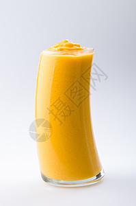芒果酸奶 牛奶奶昔 孤立在白色上酸奶稻草玻璃香草活力菜单营养液体甜点水果图片