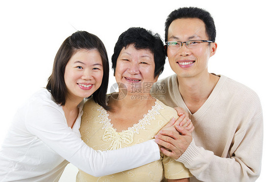 亚洲家庭父母退休长老成员兄弟女性快乐儿子母亲男性图片
