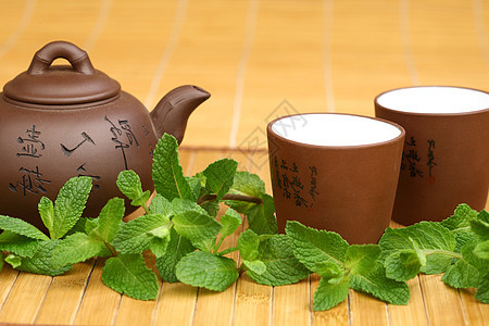 薄荷茶玻璃早餐英语液体文化草本植物杯子饮料食物竹子图片