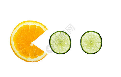 橙子和石灰水果切片概念柠檬绿色果汁果味热带食物果皮黄色营养图片