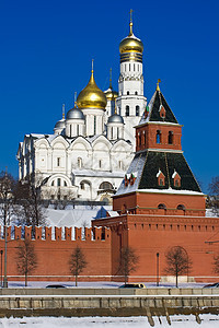 莫斯科克里姆林宫和教会中心宗教大教堂正方形金子历史街道旅游建筑学旅行图片