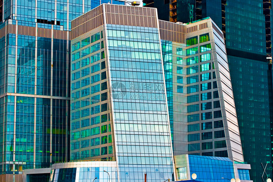 摩天大楼蓝色太阳玻璃晴天总部中心墙纸建筑学天空城市图片