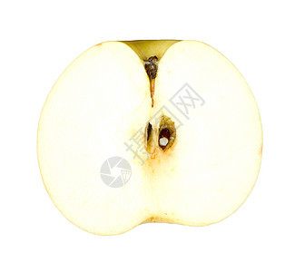 黄苹果切片白纸水果黄色食物白色营养品饮食图片