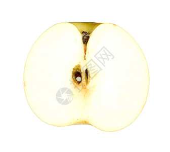黄苹果切片白纸黄色营养品白色食物水果饮食图片