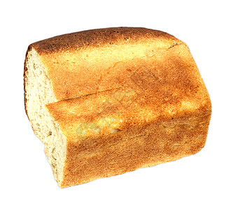 在白色背景上与世隔绝的白面包面包纤维碳水饮食化合物健康生活烤箱面包淀粉棕褐色图片