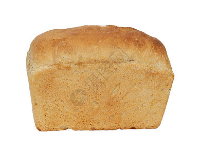 在白色背景上与世隔绝的白面包面包纤维食物营养碳水粮食饮食生活棕褐色棕色脆皮图片