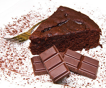 深巧克力蛋糕磨砂派对馅饼巧克力食物蛋糕糕点奶油育肥宏观图片