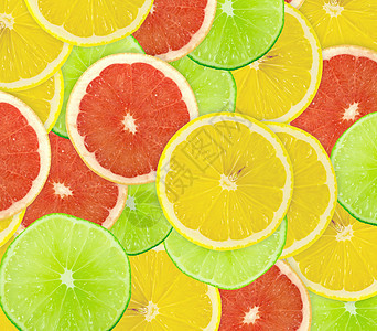 柑橘切片摘要背景 特写 工作室照片框架柠檬摄影水果绿色柚子活力黄色宏观肉质图片