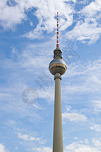 柏林的电视塔播送技术地标广播通讯建筑天线蓝色城市雷达图片