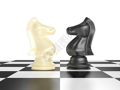 对抗观念概念白色棋子休闲战略游戏棋盘骑士图片