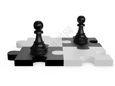 象棋猜谜概念棋子拼图白色棋盘玩具典当战略解决方案休闲游戏图片